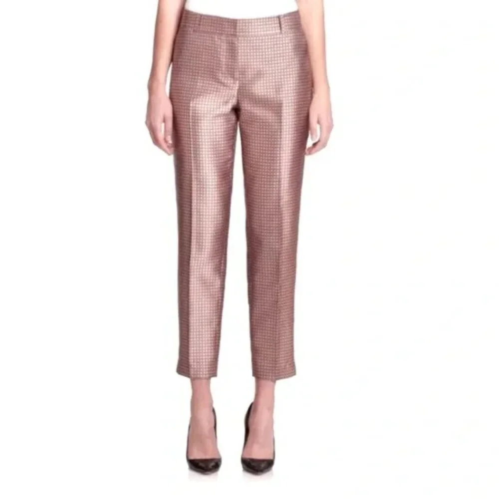 Kate Spade Womens Size 12 12x 27 1/2 Pink Lewitt Margaux Cropped Satin Pants
